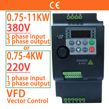Экономичный Преобразователь частоты переменного тока 380 В или 220 В 0.75/1.5/2.2/3.7/4/5.5/7.5/11 Регулятор скорости двигателя кВт